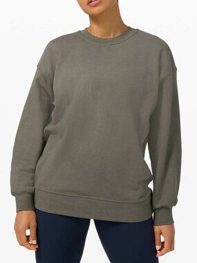 Lululemon Perfectly Oversized Crew Neck Sweatshirt Grey Sage Size 6 Small
